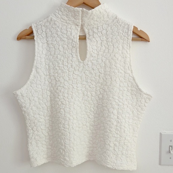 Anthropologie Blue Tassel Popcorn Crop Tank Top White Ivory NWT - Picture 10 of 16